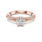 F Color VVS1 Round Moissanite Shared Prong Wedding Ring