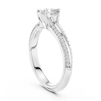 F Color VVS1 Round Moissanite Shared Prong Wedding Ring