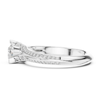 F Color VVS1 Round Moissanite Shared Prong Wedding Ring