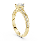 F Color VVS1 Round Moissanite Shared Prong Wedding Ring