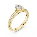 F Color VVS1 Round Moissanite Shared Prong Wedding Ring