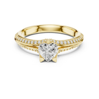 F Color VVS1 Round Moissanite Shared Prong Wedding Ring