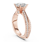 Round Moissanite Engagement Ring with Diamond Accents