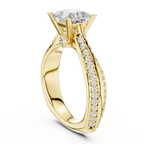 Round Moissanite Engagement Ring with Diamond Accents