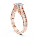 E Color VVS Round Diamond Pavé Set Wedding Band