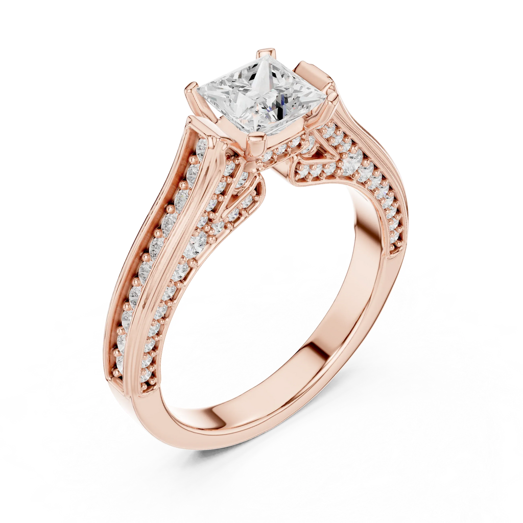 E Color VVS Round Diamond Pavé Set Wedding Band