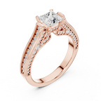 E Color VVS Round Diamond Pavé Set Wedding Band