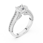 E Color VVS Round Diamond Pavé Set Wedding Band