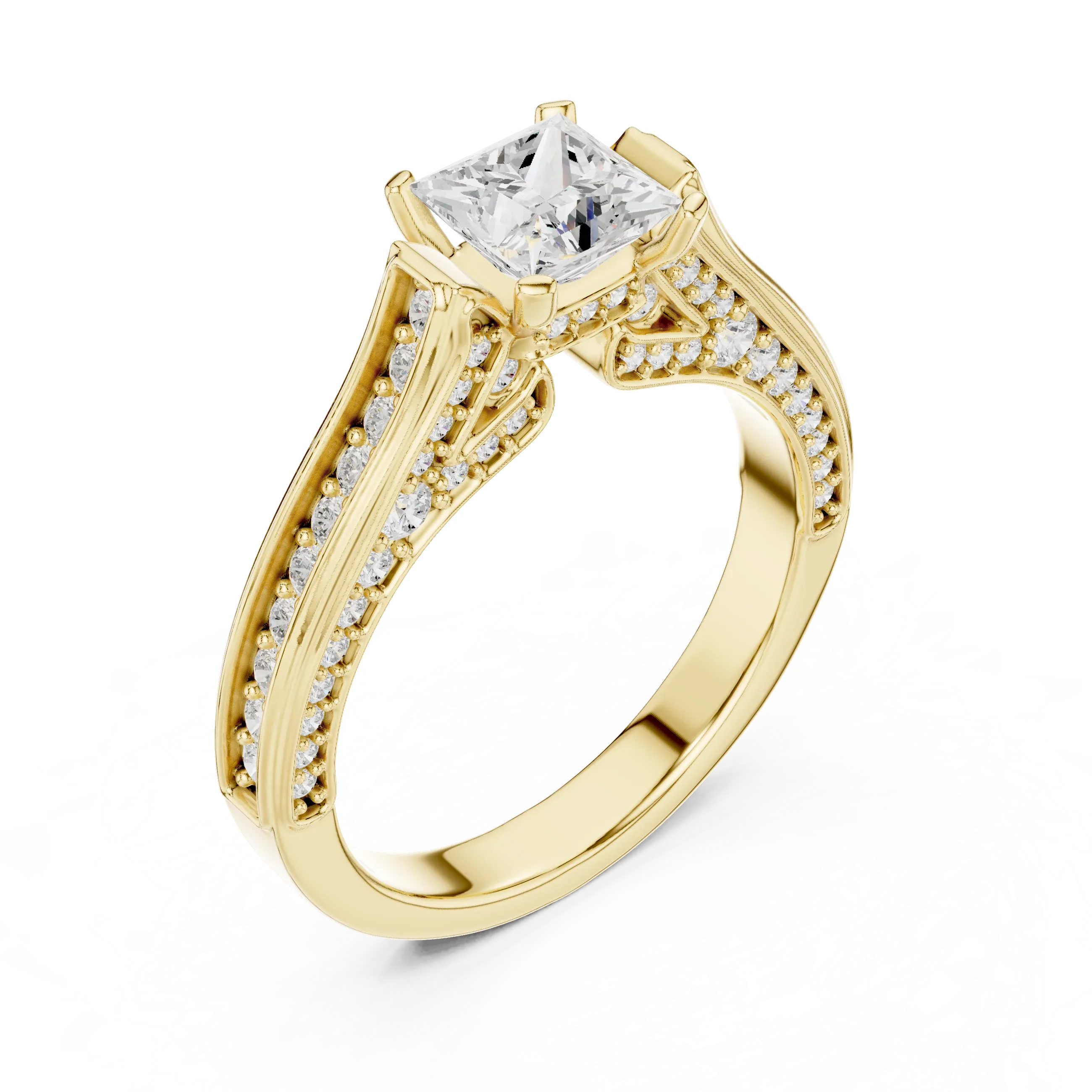 E Color VVS Round Diamond Pavé Set Wedding Band