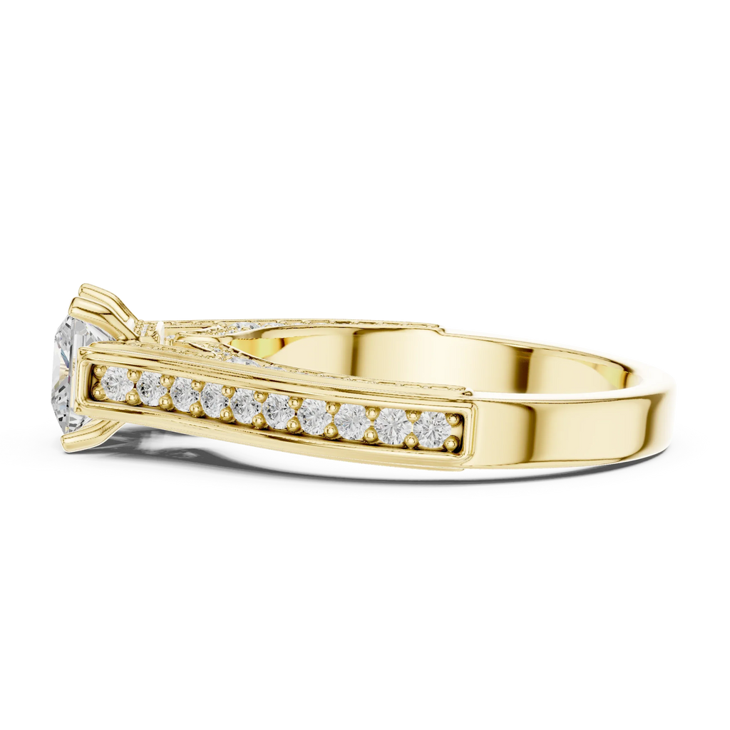 E Color VVS Round Diamond Pavé Set Wedding Band