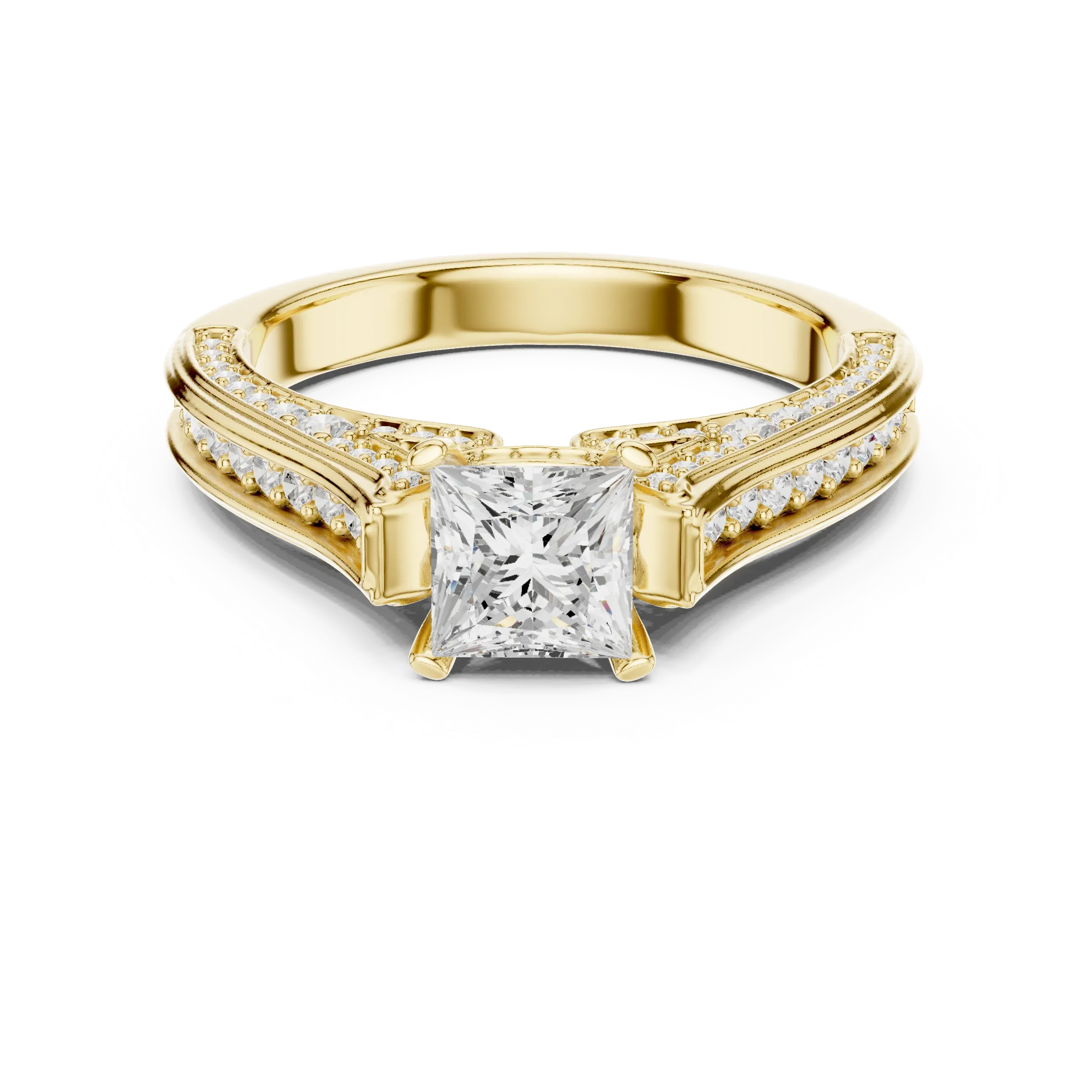 E Color VVS Round Diamond Pavé Set Wedding Band