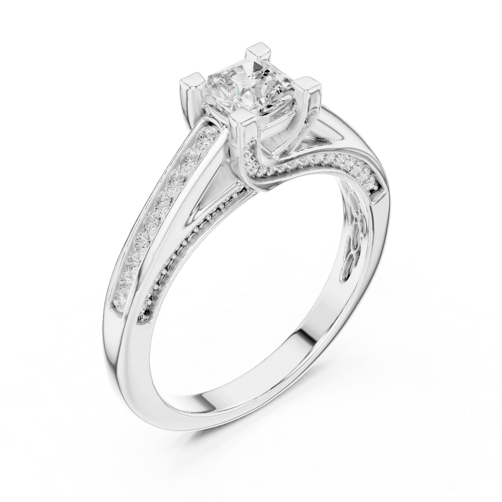 Sparkling Round Lab Grown Diamond Wedding Ring F Color VVS
