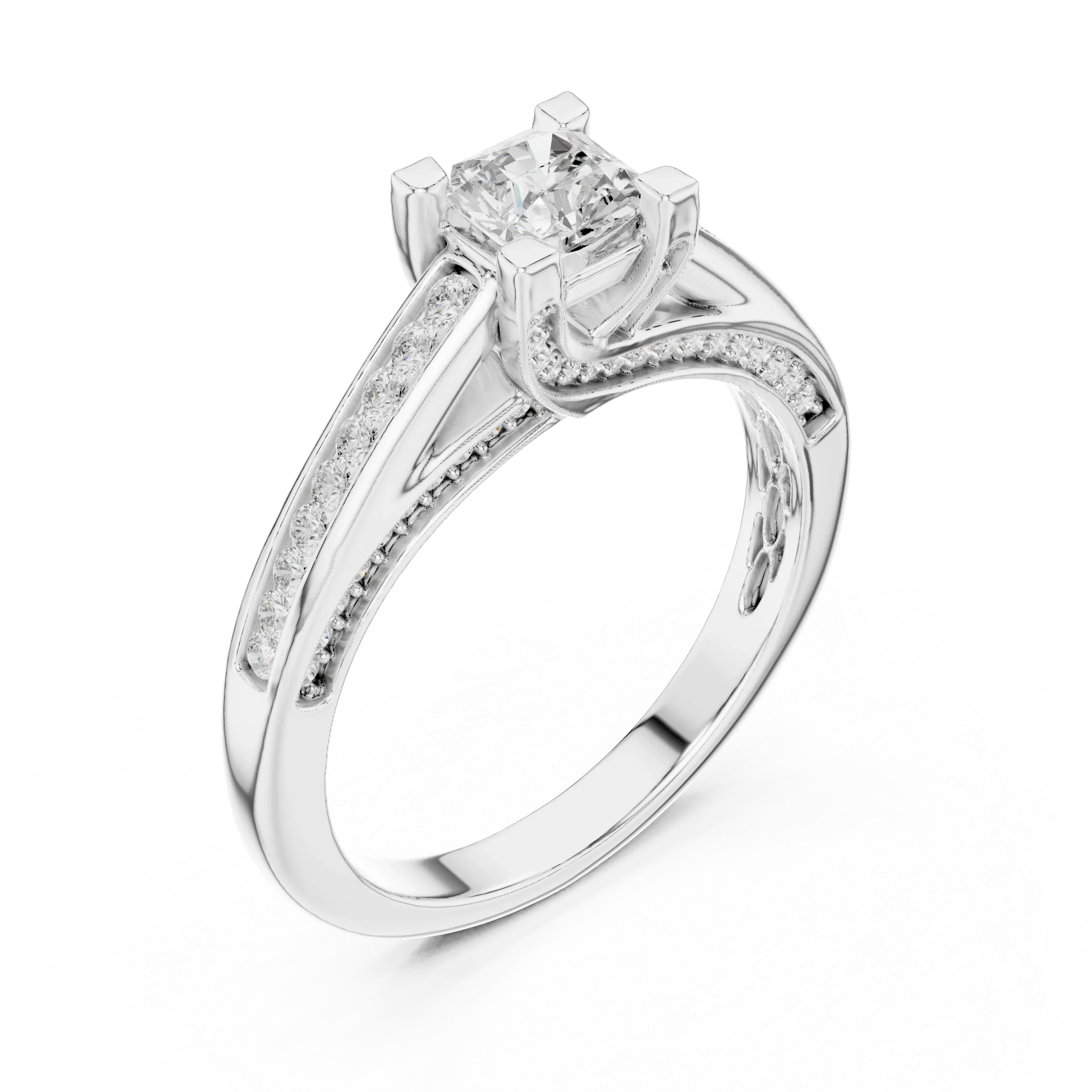 Sparkling Round Lab Grown Diamond Wedding Ring F Color VVS
