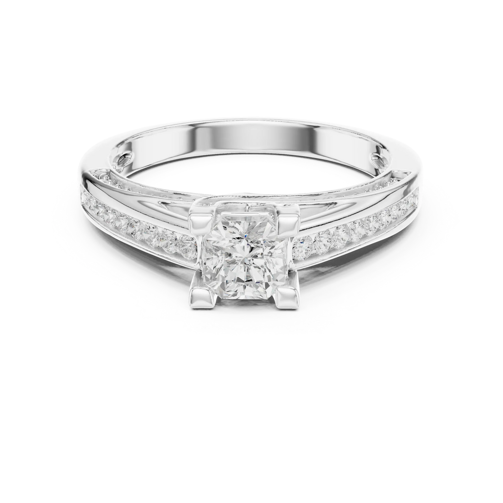 Sparkling Round Lab Grown Diamond Wedding Ring F Color VVS