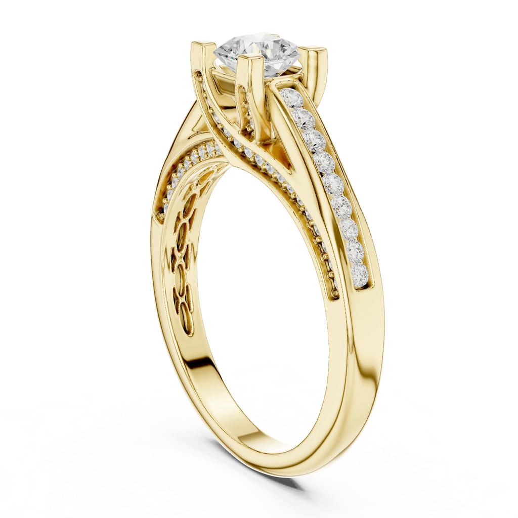 Sparkling Round Lab Grown Diamond Wedding Ring F Color VVS
