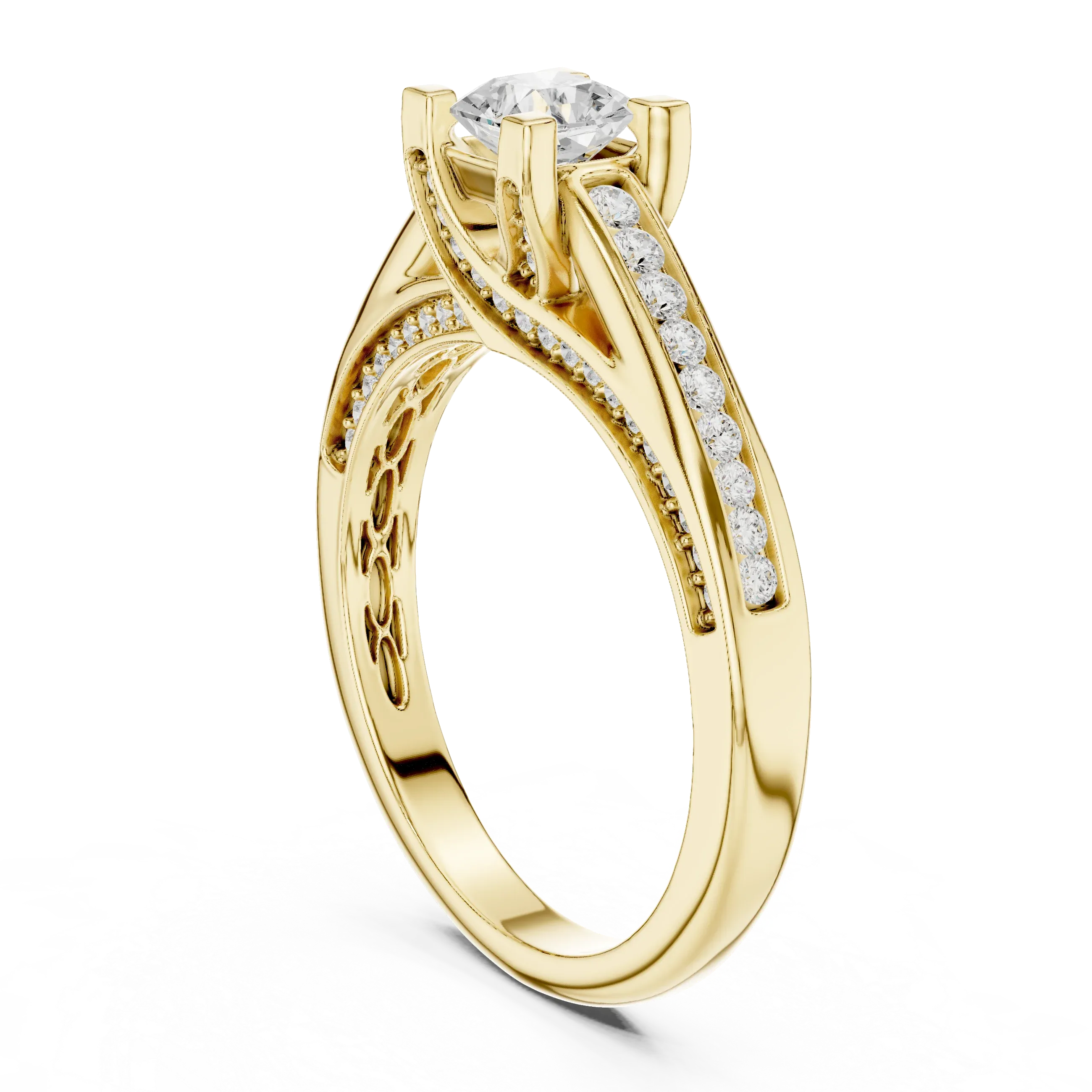 Sparkling Round Lab Grown Diamond Wedding Ring F Color VVS