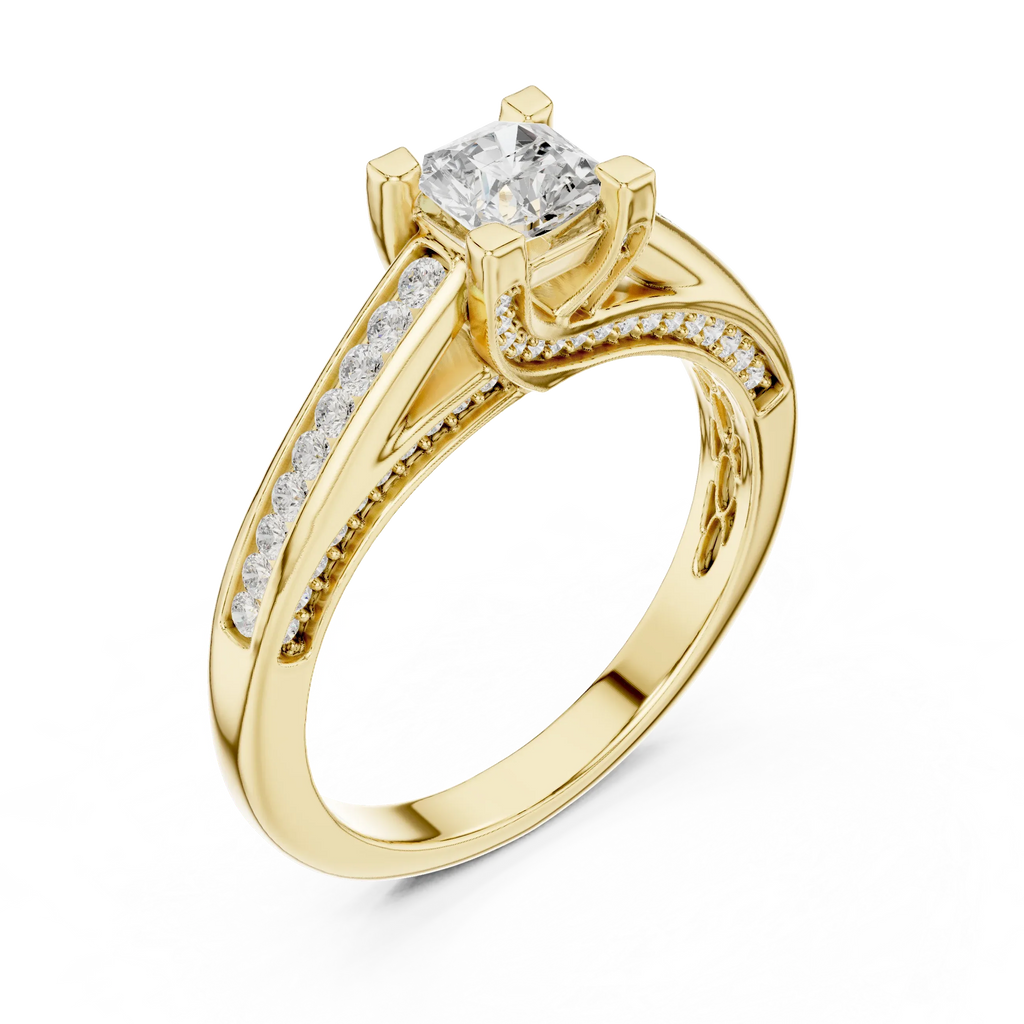 Sparkling Round Lab Grown Diamond Wedding Ring F Color VVS