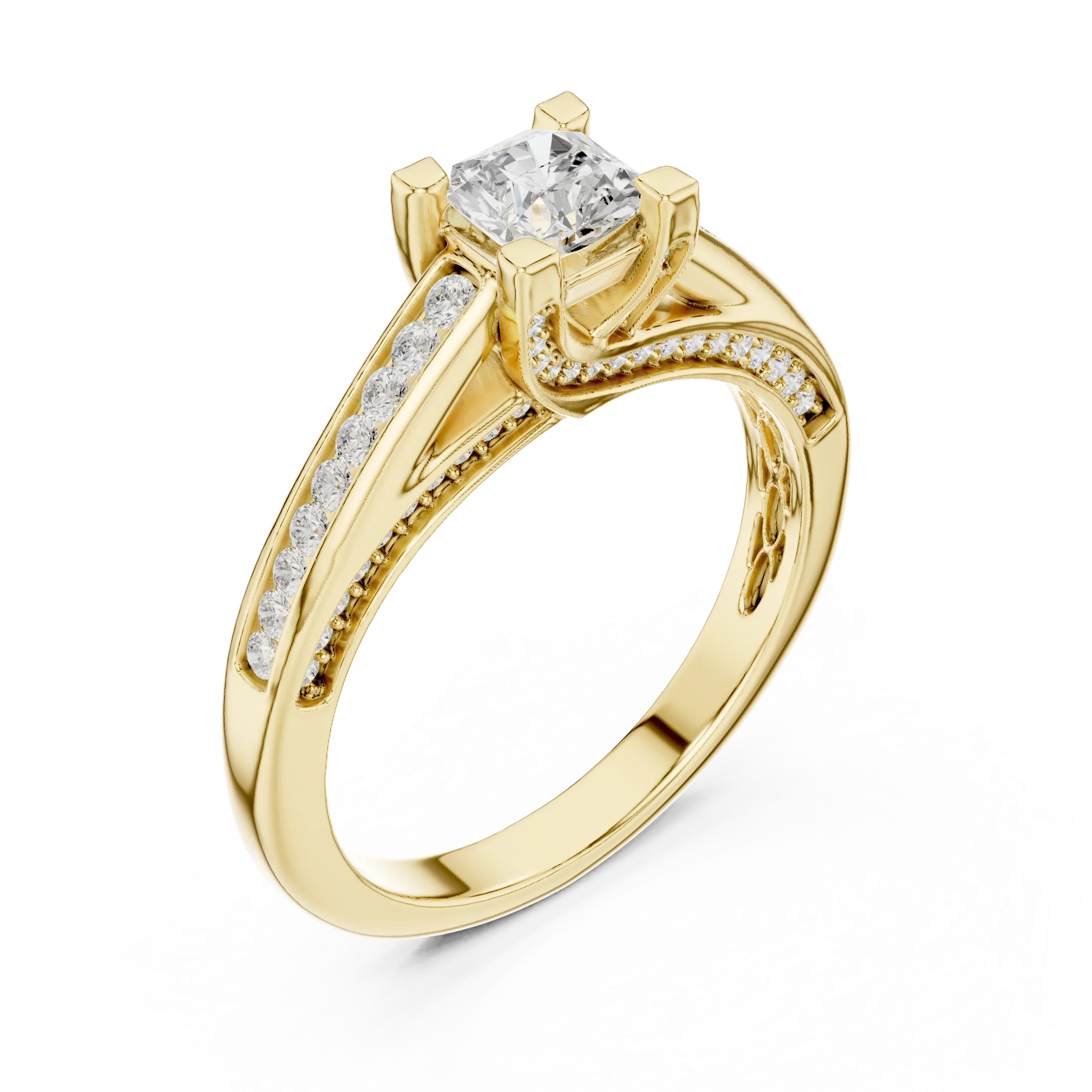 Sparkling Round Lab Grown Diamond Wedding Ring F Color VVS