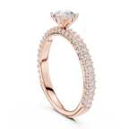Round VVS Diamond Tapered Shank Engagement Ring D Color