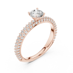 Round VVS Diamond Tapered Shank Engagement Ring D Color