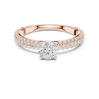 Round VVS Diamond Tapered Shank Engagement Ring D Color