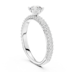 Round VVS Diamond Tapered Shank Engagement Ring D Color