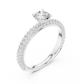 Round VVS Diamond Tapered Shank Engagement Ring D Color