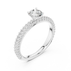 Round VVS Diamond Tapered Shank Engagement Ring D Color