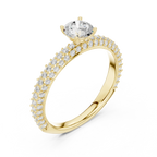 Round VVS Diamond Tapered Shank Engagement Ring D Color