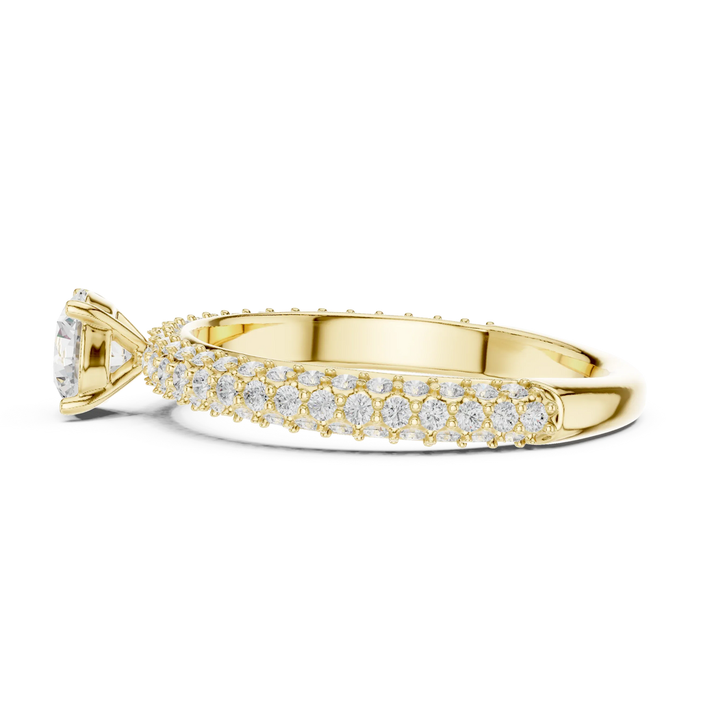 Round VVS Diamond Tapered Shank Engagement Ring D Color