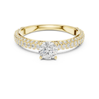 Round VVS Diamond Tapered Shank Engagement Ring D Color