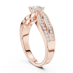Round Lab Created Diamond Wedding Ring with Infinity Band