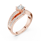 Round Lab Created Diamond Wedding Ring with Infinity Band