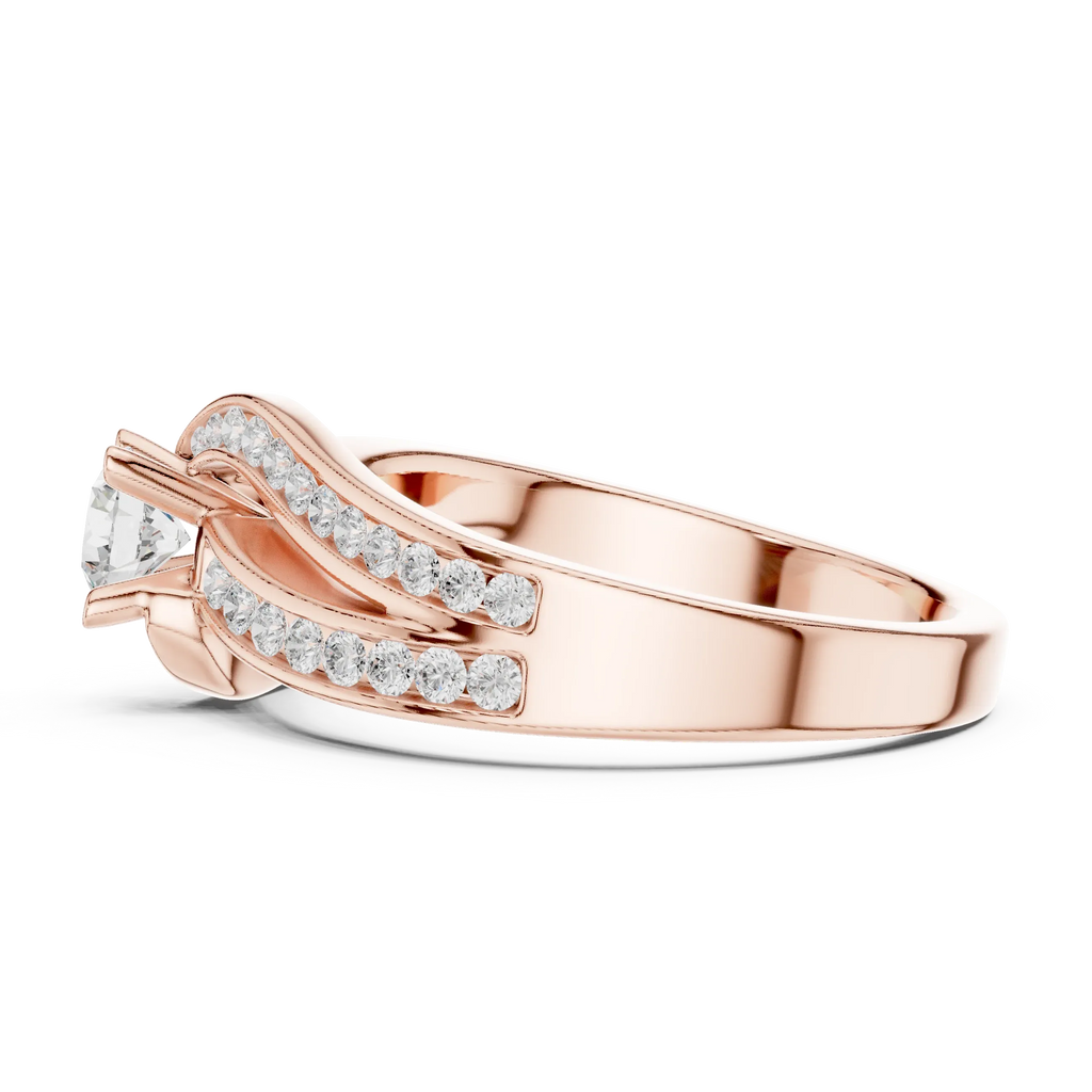 Round Lab Created Diamond Wedding Ring with Infinity Band