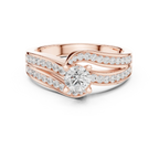 Round Lab Created Diamond Wedding Ring with Infinity Band