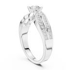 Round Lab Created Diamond Wedding Ring with Infinity Band