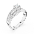 Round Lab Created Diamond Wedding Ring with Infinity Band