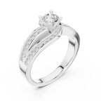Round Lab Created Diamond Wedding Ring with Infinity Band