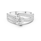 Round Lab Created Diamond Wedding Ring with Infinity Band
