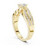 Round Lab Created Diamond Wedding Ring with Infinity Band