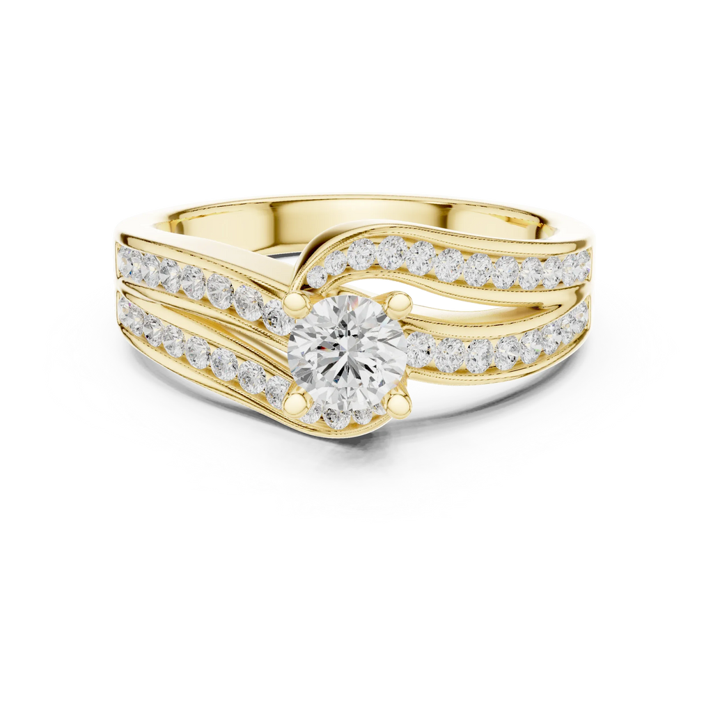 Round Lab Created Diamond Wedding Ring with Infinity Band
