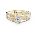 Round Lab Created Diamond Wedding Ring with Infinity Band