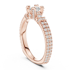E Color Round Lab Grown Diamond Sidestone Anniversary Ring