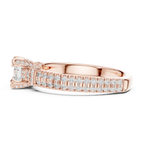E Color Round Lab Grown Diamond Sidestone Anniversary Ring