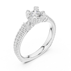 E Color Round Lab Grown Diamond Sidestone Anniversary Ring