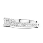 E Color Round Lab Grown Diamond Sidestone Anniversary Ring