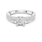 E Color Round Lab Grown Diamond Sidestone Anniversary Ring