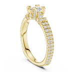 E Color Round Lab Grown Diamond Sidestone Anniversary Ring