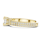 E Color Round Lab Grown Diamond Sidestone Anniversary Ring