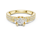 E Color Round Lab Grown Diamond Sidestone Anniversary Ring